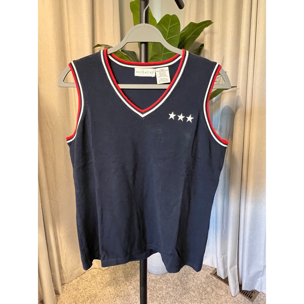 Vintage White Stag V-neck Sweater Patriotic/4th of July/summertime!